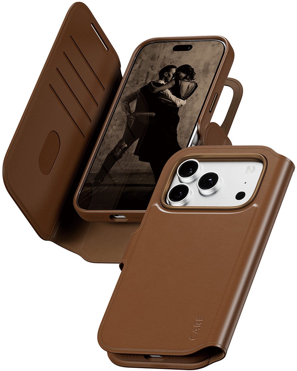 CARE Tango 2in1 Brown Wallet Case w. MagSafe iPhone 18 Pro