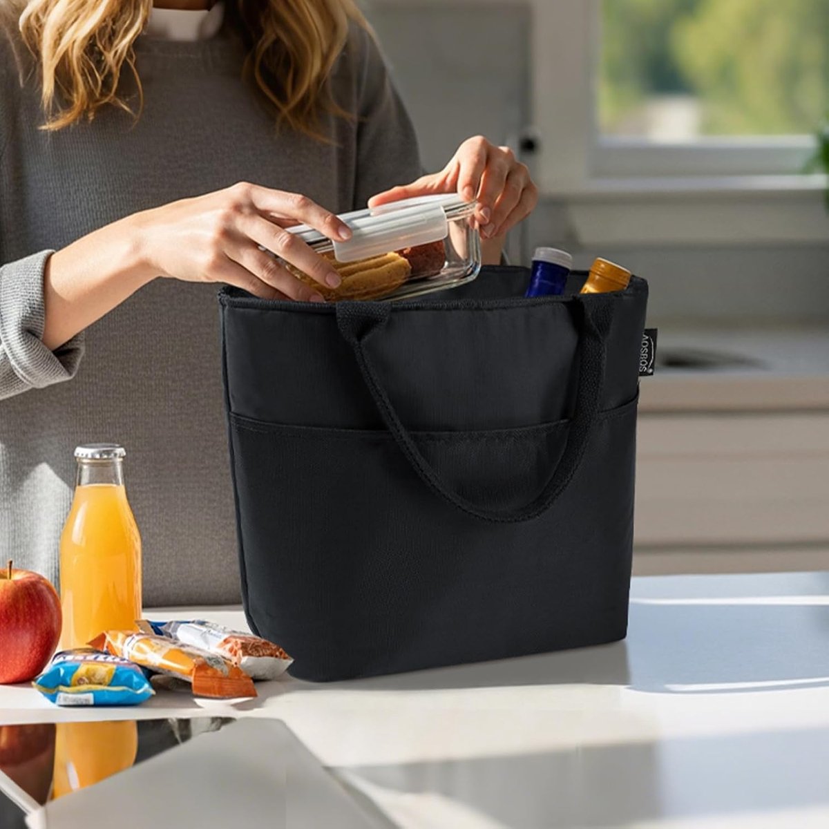 Koeltas - Zwart - Opvouwbaar - Waterdicht - Voor Werk en School