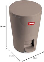 Badkamer Prullenbak met Pedaal - 5L Kunststof Afvalemmer voor Hoofd- en Gastentoiletten