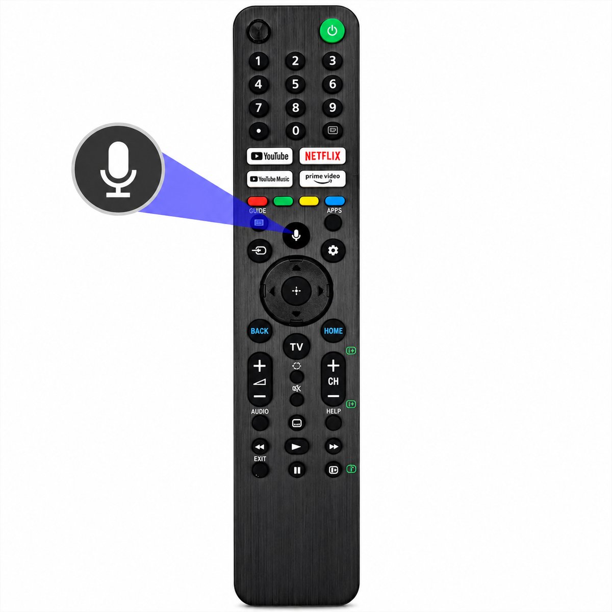 Universele Sony Smart TV Afstandsbediening RMF-TX520P – Met Spraakbesturing – Geschikt voor Sony Bravia & Android TV – Vervangende Afstandsbediening
