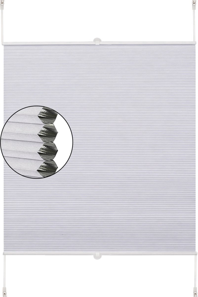 Gordijnenset 70x130cm Wit - Luxe en Isolerend, Lichtdoorlatend en Isolerend en Polyester - Voor Woonkamer, Slaapkamer en Privacy
