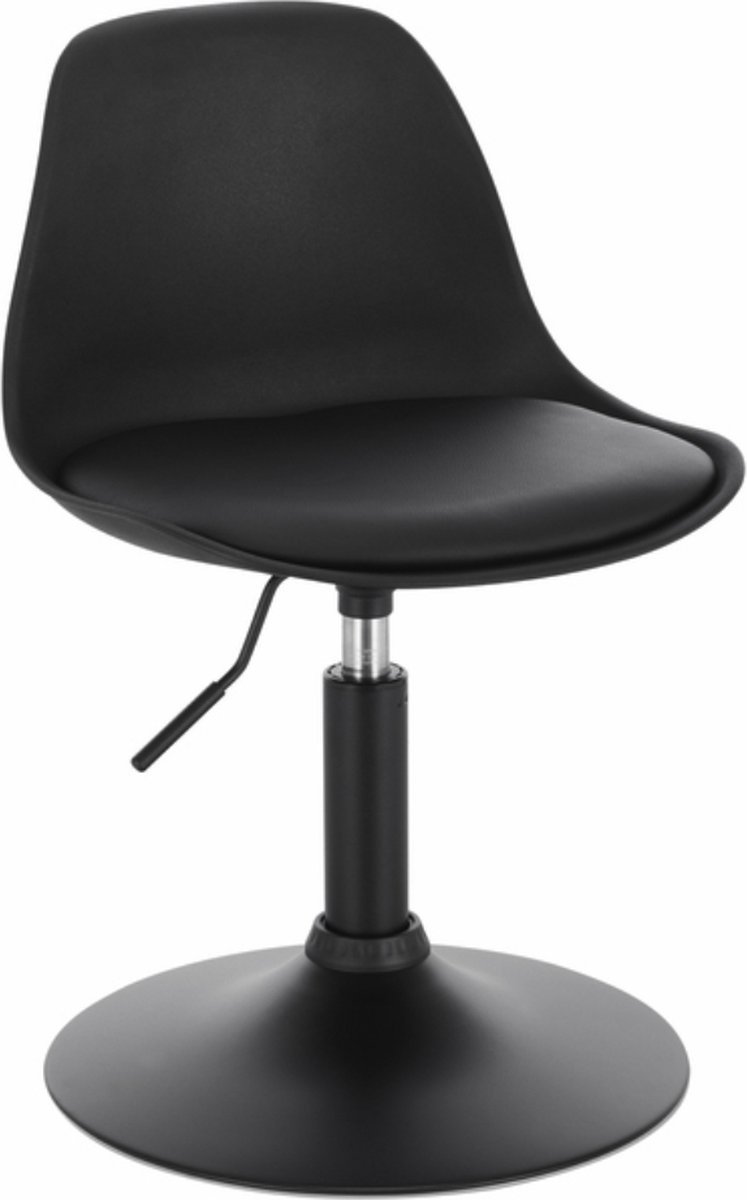 Saphly Barkrukken Set 49cm Zwart - Verstelbaar, Kunstleer en Zithoogte 37-49cm - Voor Eetkamer, Keuken en Woonkamer