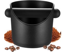 Koffiedikbak - Knockbox - Accessoires voor koffiemachines - Met verwijderbare aftapstang en antislipbodem - Zwart - ABS