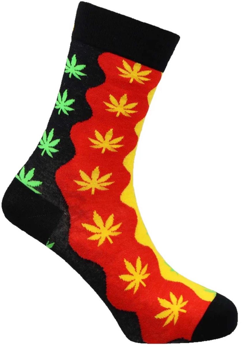 SEXY SOCKS Leaf It Bamboe Sokken – Grappige en Vrolijke Bamboo Socks – Unisex Dames & Heren One Size Fits All – Leuk Verjaardagscadeau, Kerstcadeau en Christmas Gift – Comfortabele Gebreide Sokken