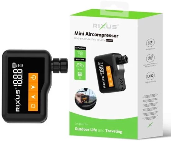 Rixus Elektrische fiets Pomp Rxap06 Mini Air Compressor — afbeelding 3
