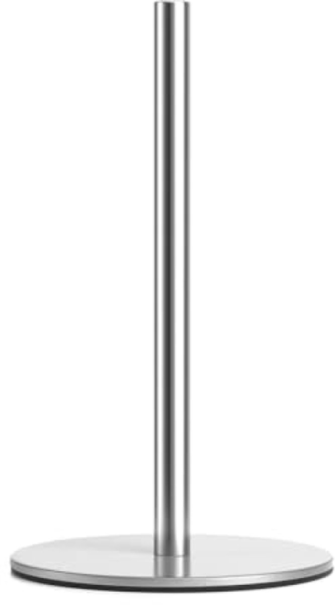 PromoHome Vrijstaande Keukenrolhouder RVS - 30 cm Hoog - Antislip Basis - Geschikt voor Standaard Keukenrollen - Zilver