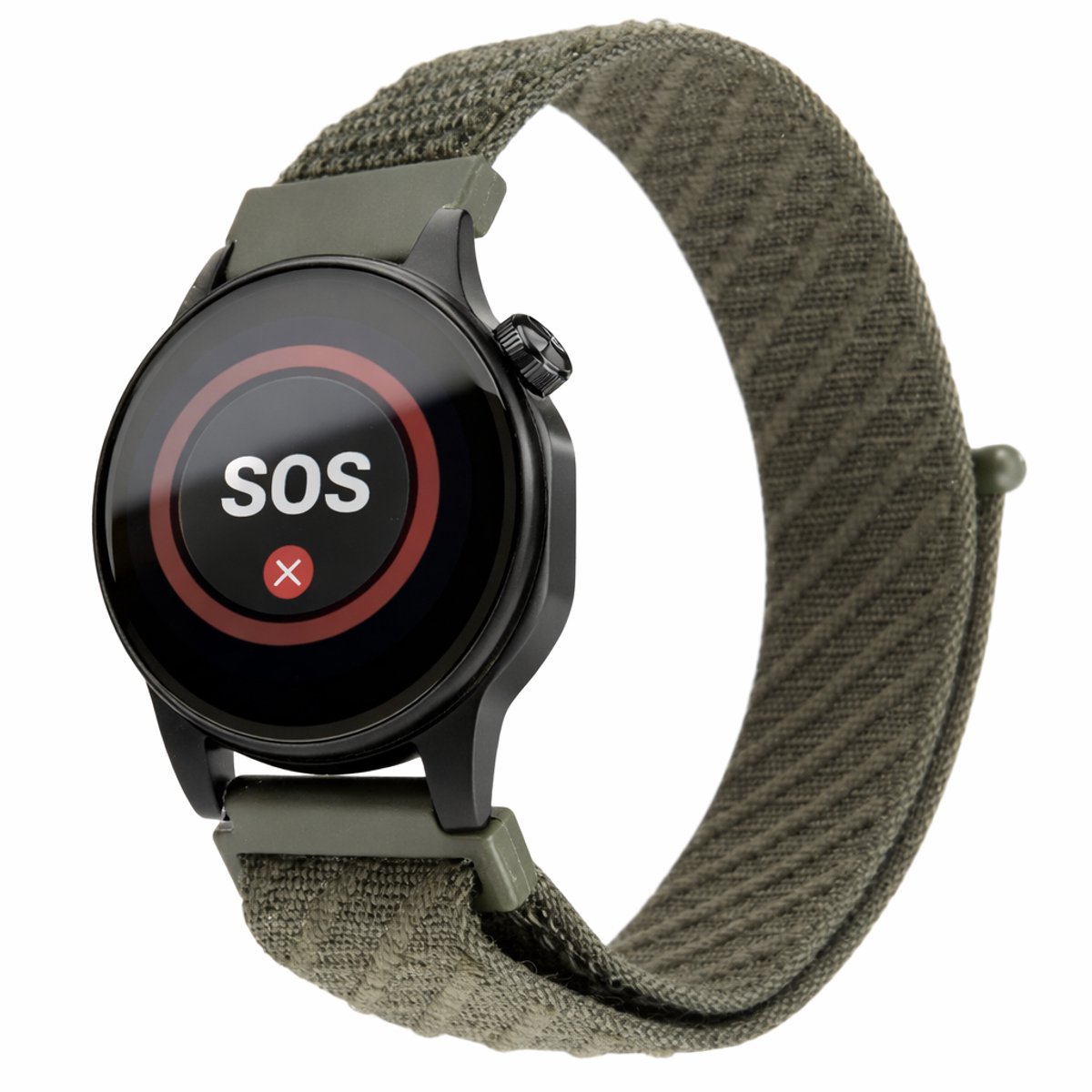 mijnSOS-Horlogeband-klittenband-Groen- 22mm-Universeel-Klittenbandsluiting- Comfortabel- Lichtgewicht-Kakigroen