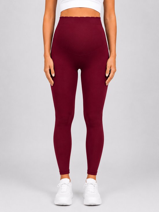 SparkNine Bellyflex zwangerschap legging - S - rood - hoge taille - rekbaar - maternity - geribbelde tailleband - stijlvol & ademend — afbeelding 4