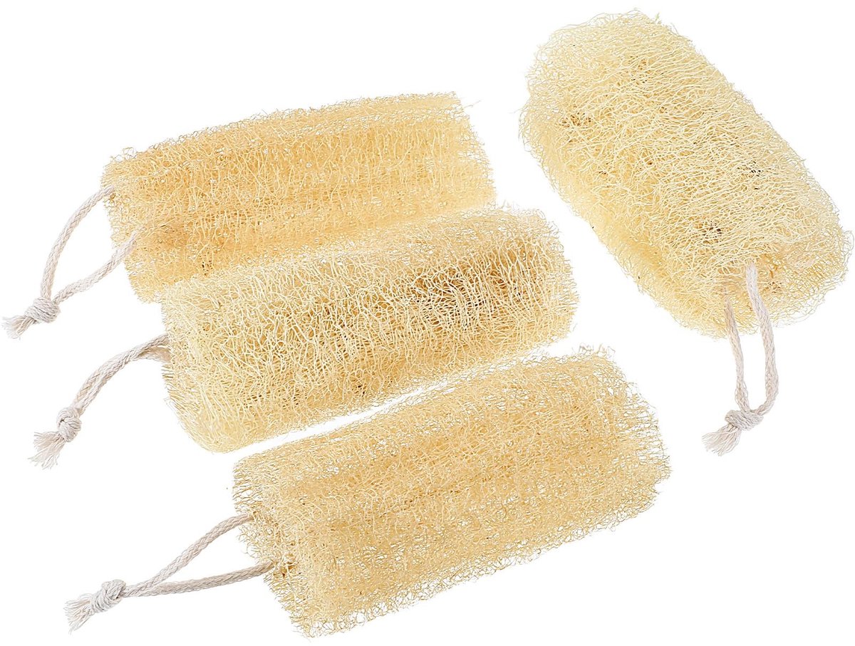 Dailygoods - Natuurlijke Luffa-Sponzenset - 4 Stuks Exfoliërend