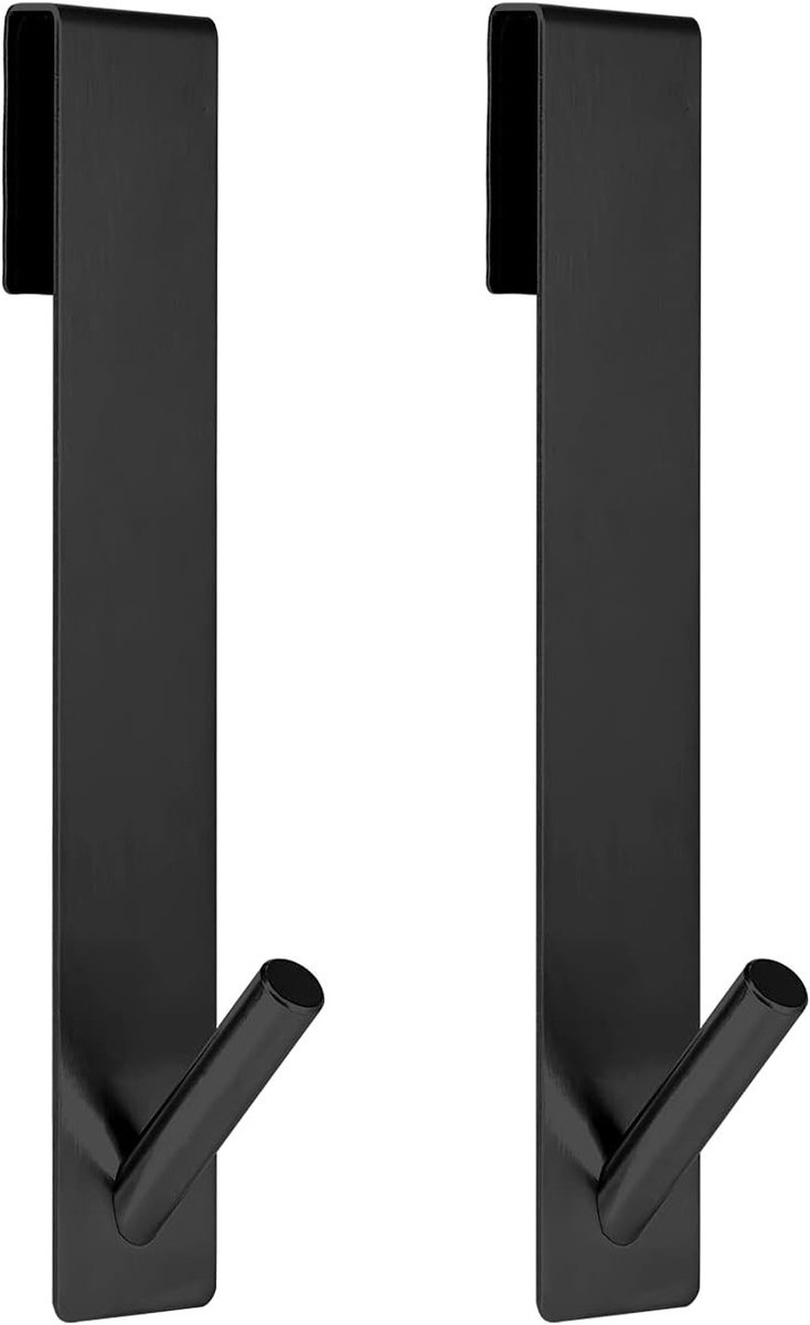 Set van 2 RVS Douchedeur Haken van 18 cm, Geschikt voor Handdoeken en Frameloze Douches, P