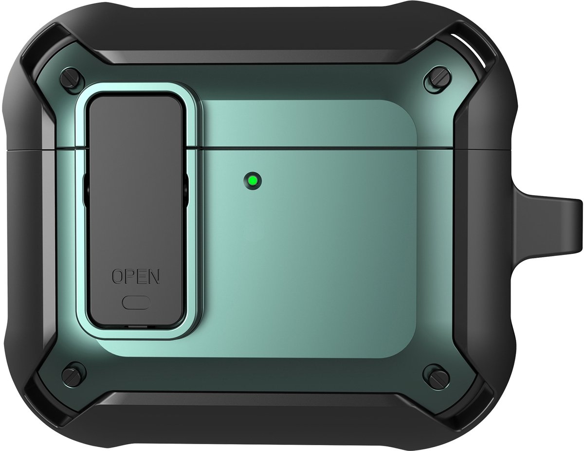Mobigear Hoesje geschikt voor Apple AirPods 4 Hardcase Hoesje | Mobigear Bumblebee - Groen