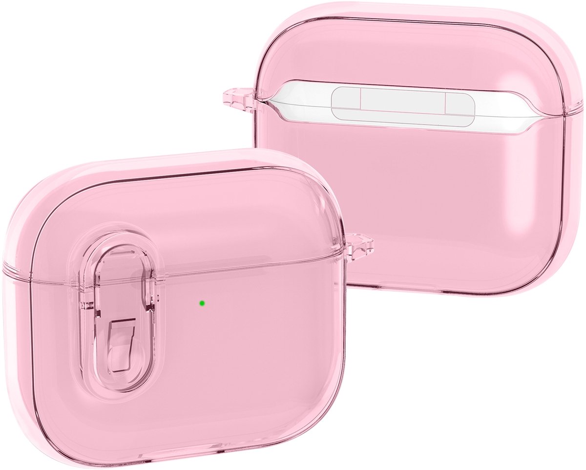 Mobigear Hoesje geschikt voor Apple AirPods 4 Hardcase Hoesje | Mobigear Crystal Clip - Roze