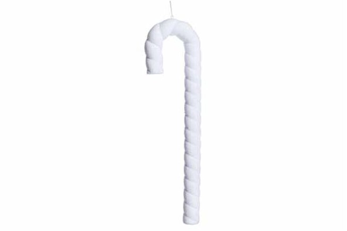 Kerststaf Flocked Wit 4x4xh50cm Kunststo F