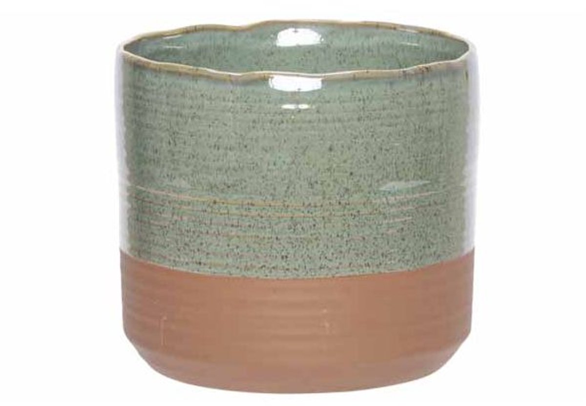 Cosy @ Home Bloempot Duo Groen 10x10xh9,5cm Cilindri