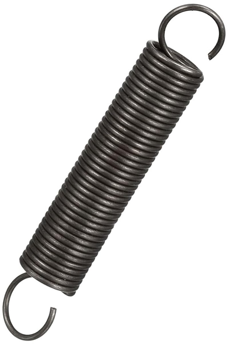 Dubbele haak, 60 mm, vrije lengte, 1 stuks, metalen verlenging, spiraalveren voor industriële machines, zwart