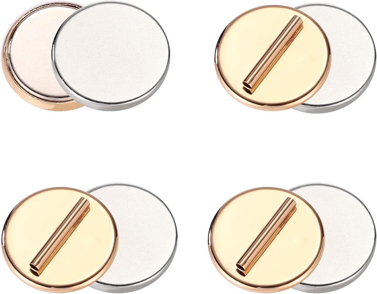 4 Paar Mini Magnetische Pin Broche Converters, Magnetische Sluitingen voor Kleding Metalen Pin Backs Bijna Onzichtbare Pins Converter voor Hijab Sjaals Dunne Stof(Goudkleurig)