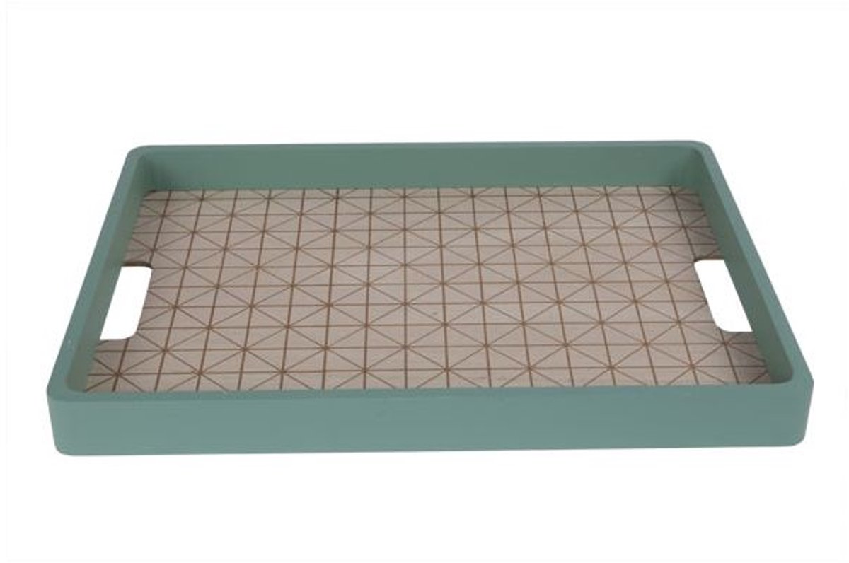 Cosy @ Home Dienblad Geometric Groen Hout 40x30x4cm