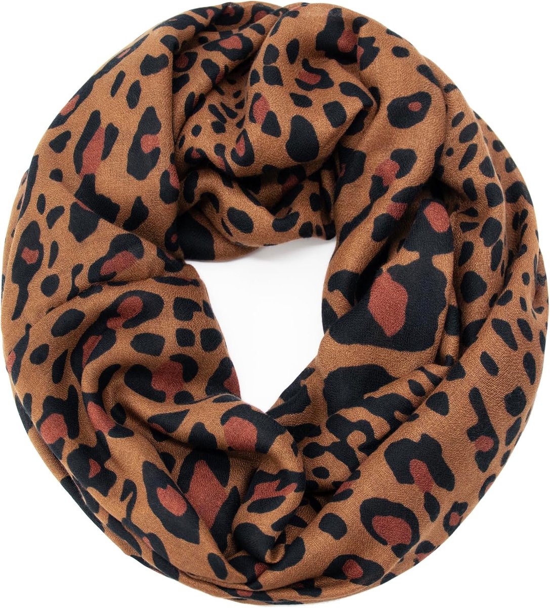 Leo patroon XXL colsjaal rond loopsjaal dames luipaard sjaal meisjes dierenprint doek