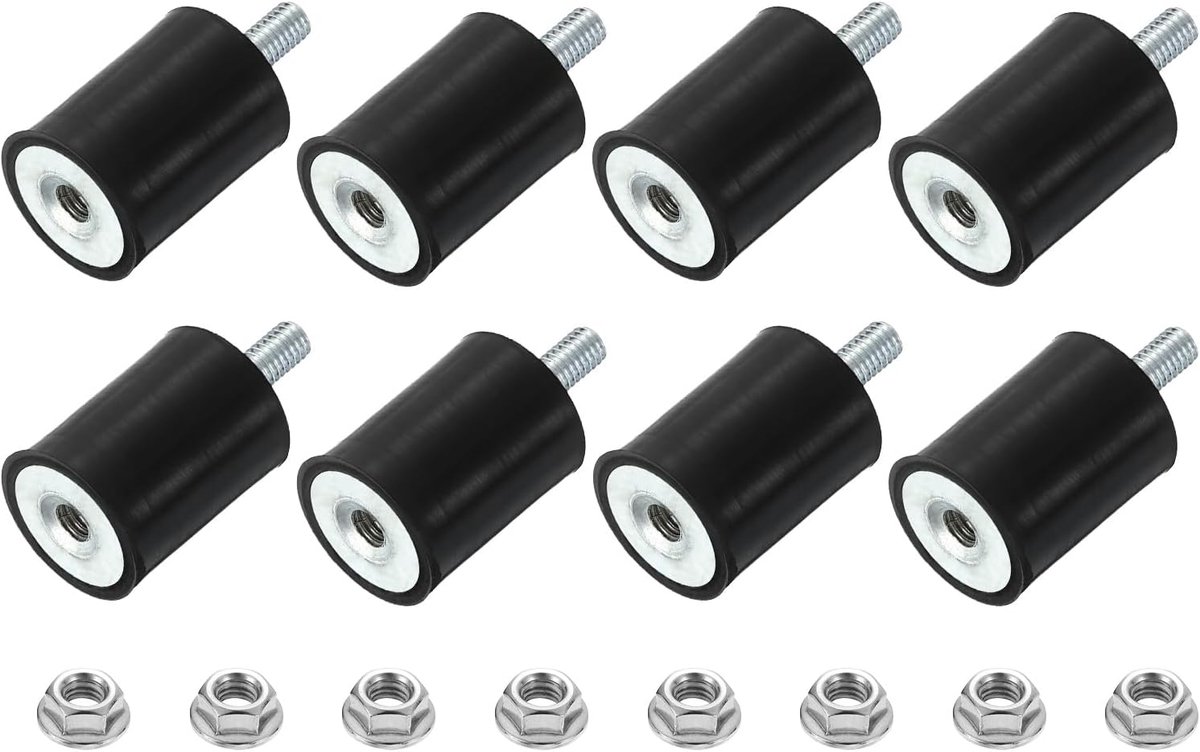 M4 Rubber Beugels, 8Pcs 15x20mm(DxH) Cilinders Anti-Vibratie Rubber Schokdemper Met Klemmoer Voor Auto Spoel Generatoren Luchtcompressoren