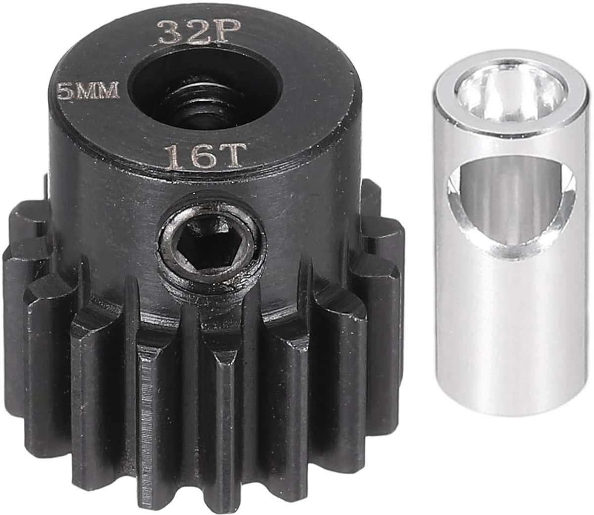 Tandwielset van 32 stuks, met tandwieladapter, 16T, 5 mm as, motortandwielen voor RC-voertuigen, truck, drift, auto-onderdeel, zwart
