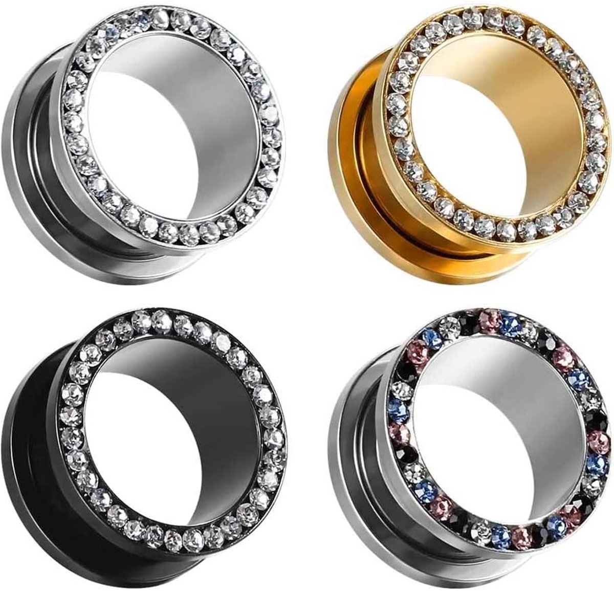Plugs Piercing Expander Stretch Oorbellen Staal Edelsteen Vrouwen Sieraden Grootte 8g (3mm) tot 5/8"(16mm), Hars