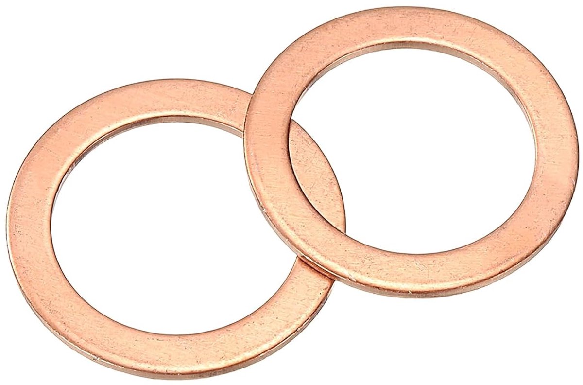 M16 sluitring, 16 stuks koperen ringsluitringen 22 mm OD 1 dikke metalen afdichtring voor schroeven, bouten, moeren