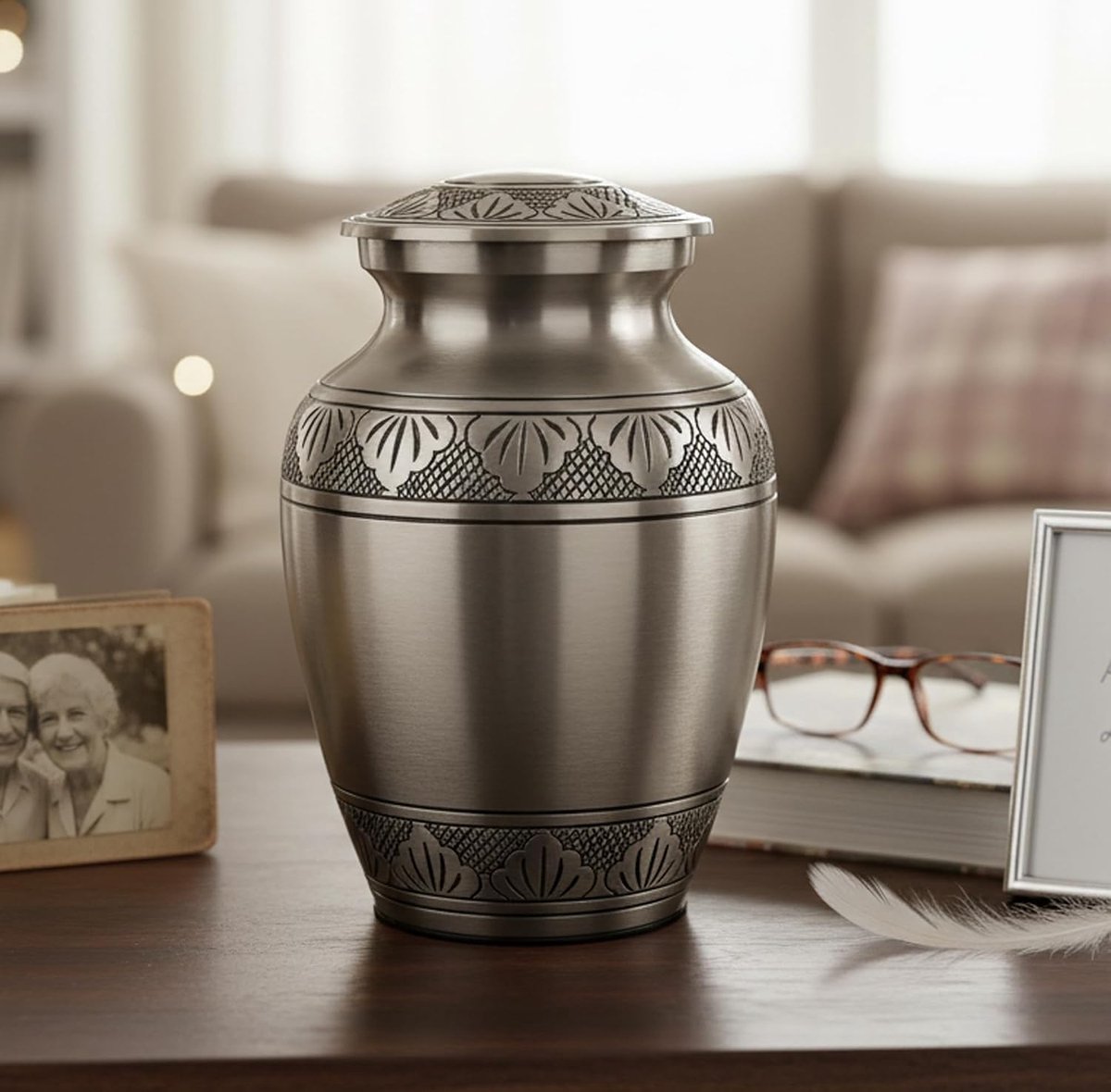eSplanade Messing Crematie Urn & Begrafenis Urn - Metalen Memorial Jar & Container met Stalen Deksel
