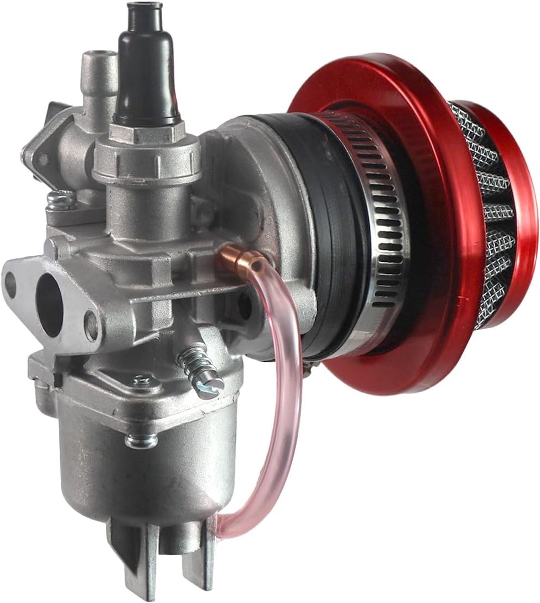 Luchtfilter Stack Carburateur Carb voor 2-takt 47cc 49cc Mini ATV Quad Dirt Pocket Bike (Rood)