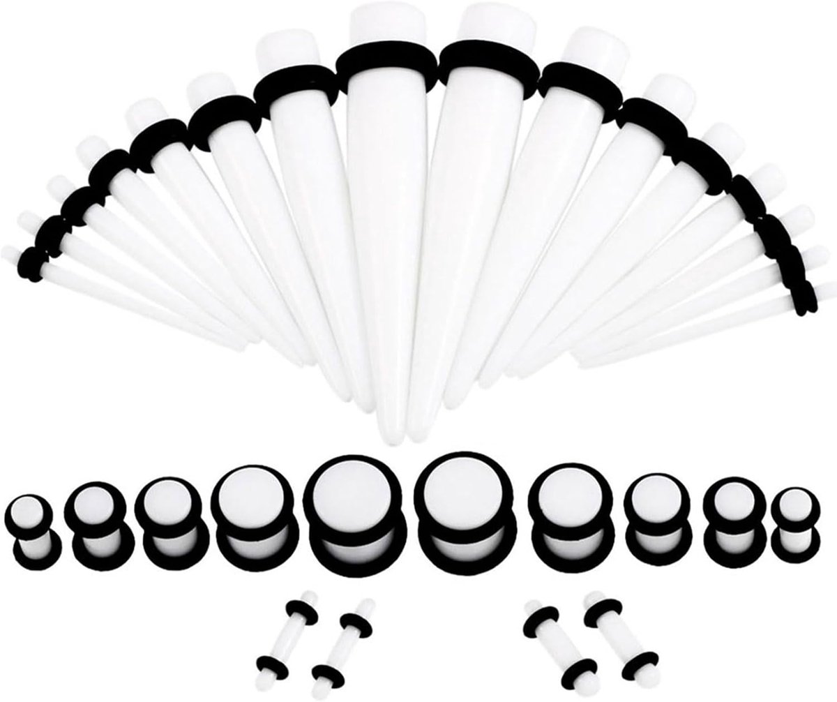 Tapers Stretching Kit 36Pcs Acryl Oor Brancards Tunnels 1.6mm-10mm