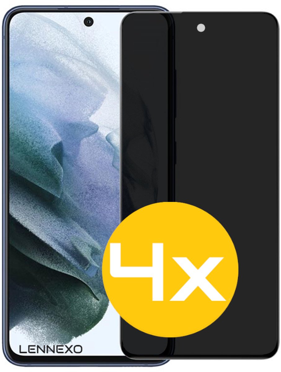 Privacy Screenprotector Geschikt Voor Samsung S21FE (Fan Edition) - Volledige Beschermglas - 4 Stuks
