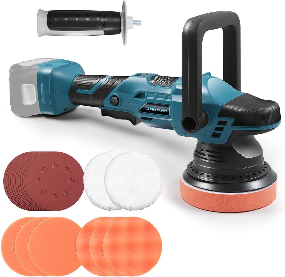 Accu Polijstmachine - Polijstapparaat Waxer - Auto Polijsten - Borstelloze Motor - 125 mm - Oranje