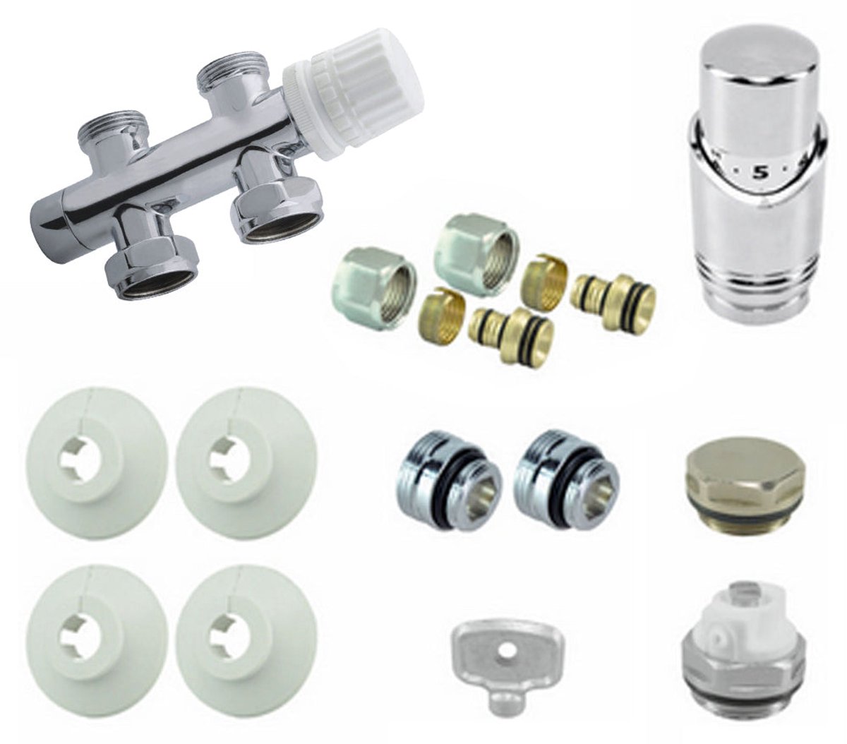 Riko Onderblok Set Recht 16 x 2,0 mm - Chroom