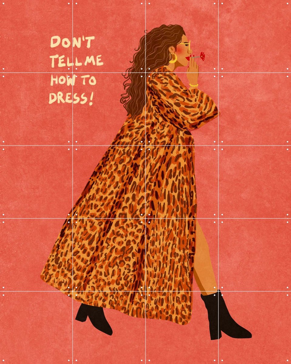 IXXI Don't Tell Me How To Dress, Raissa Oltmanns - 80 x 100 cm - Gratis ophangtool - Grote wanddecoratie en posters - Speels, Abstract, Kleurrijk