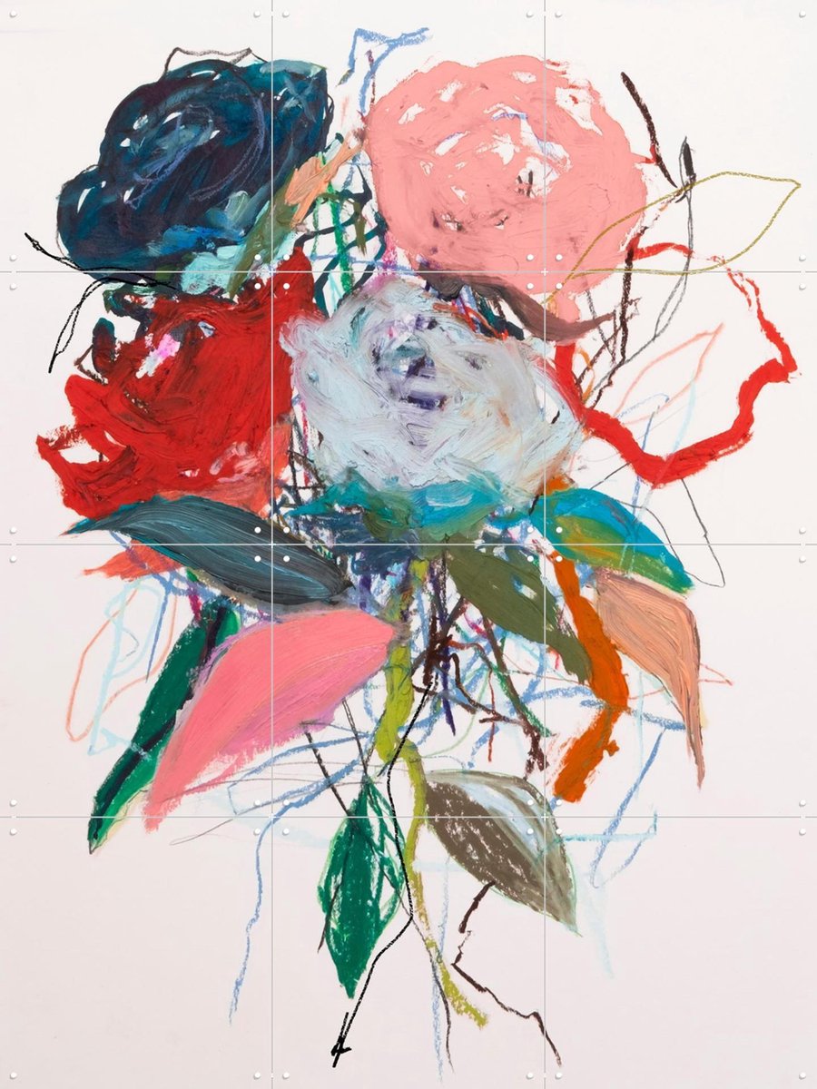 IXXI Rose Notes No. 3 - Gaze, Leigh Viner - 60 x 80 cm - Gratis ophangtool - Grote wanddecoratie en posters - Schilderijen, Abstract, Kwaststreken