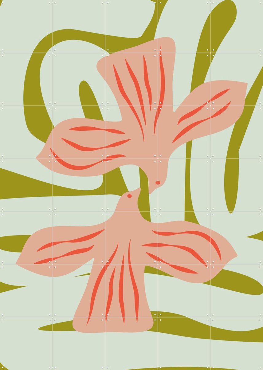 IXXI Happy Green, Studio Wool - 100 x 140 cm - Gratis ophangtool - Grote wanddecoratie en posters - Digitale Kunst, Speels, Illustraties, Kleurrijk