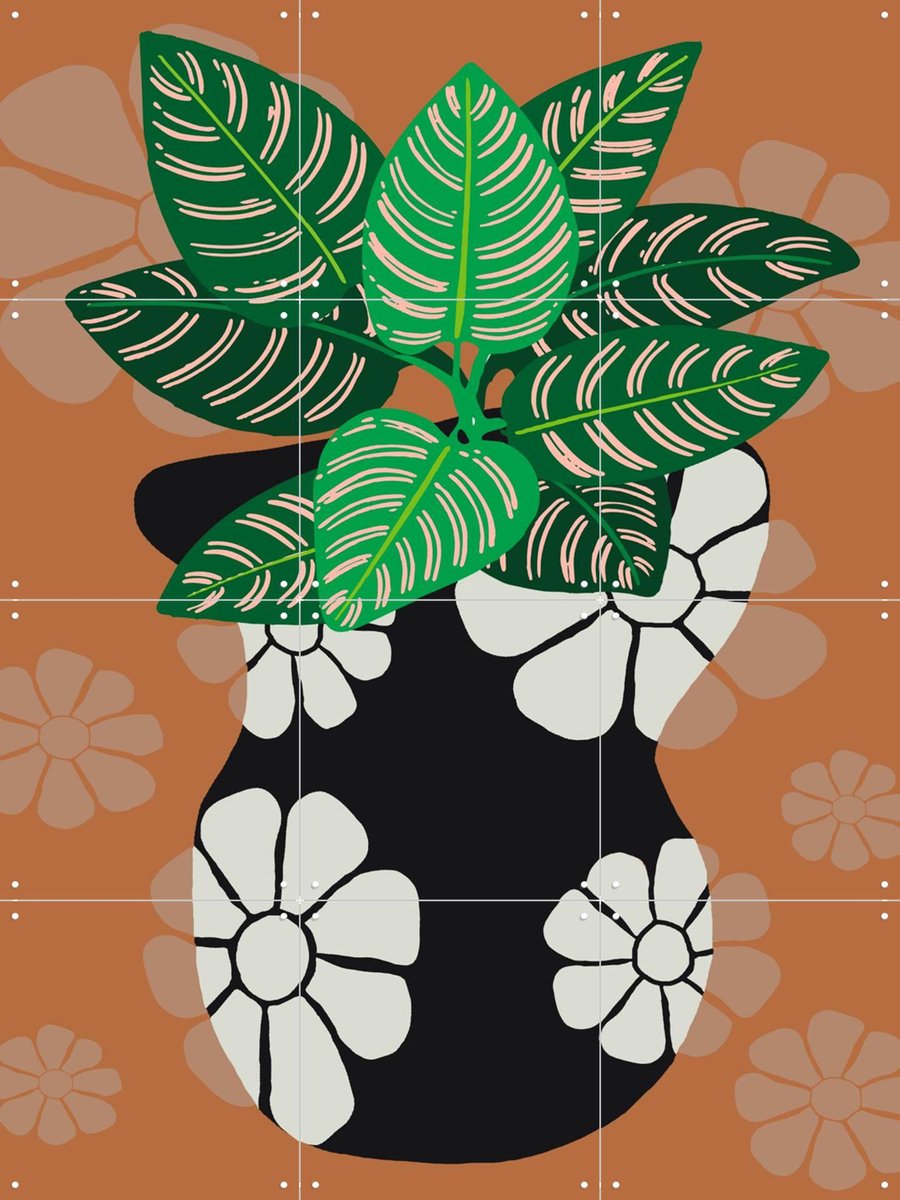 IXXI Green Plant 8, Coco de Paris - 60 x 80 cm - Gratis ophangtool - Grote wanddecoratie en posters - Geometrische Kunst, Minimalisme, Fantasierijk
