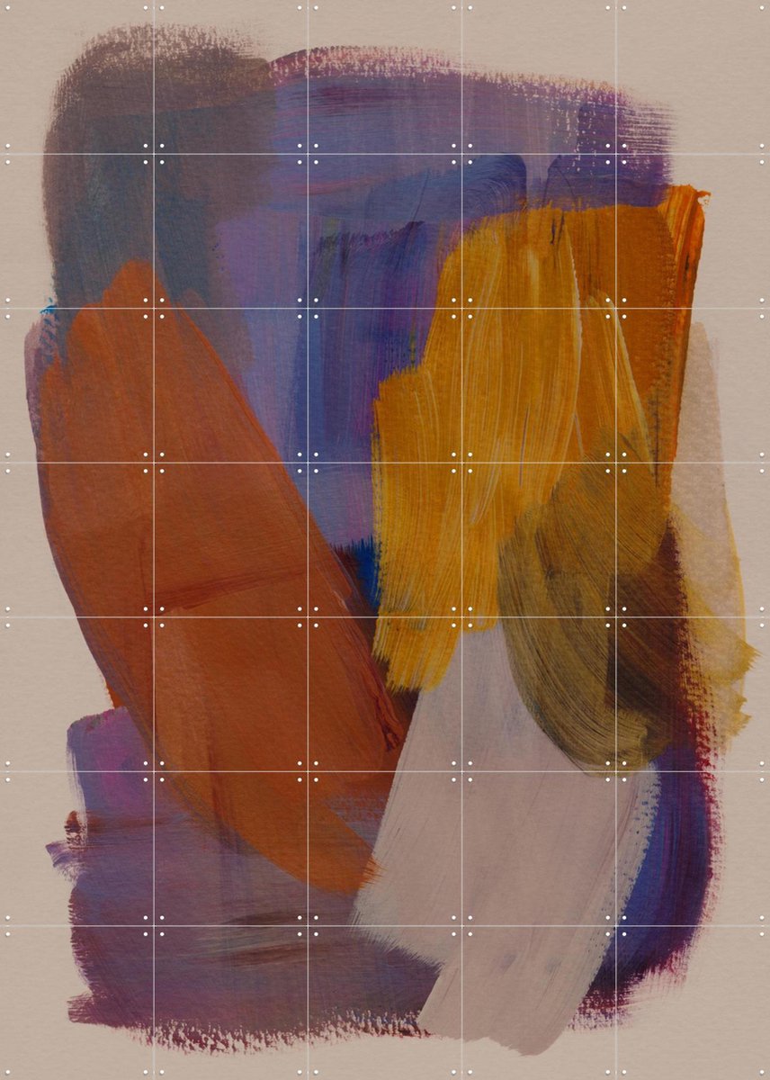 IXXI Abstract Brush Strokes 95, Mareike Böhmer - 100 x 140 cm - Gratis ophangtool - Grote wanddecoratie en posters - Abstract, Kleurrijk, Olieverf