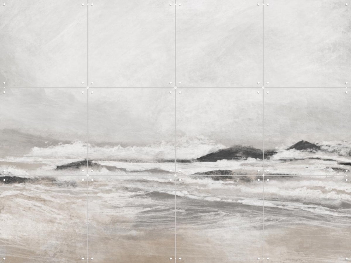 IXXI September Coast, Dan Hobday & Various - 80 x 60 cm - Gratis ophangtool - Grote wanddecoratie en posters - Realisme, Aquarel, Abstract