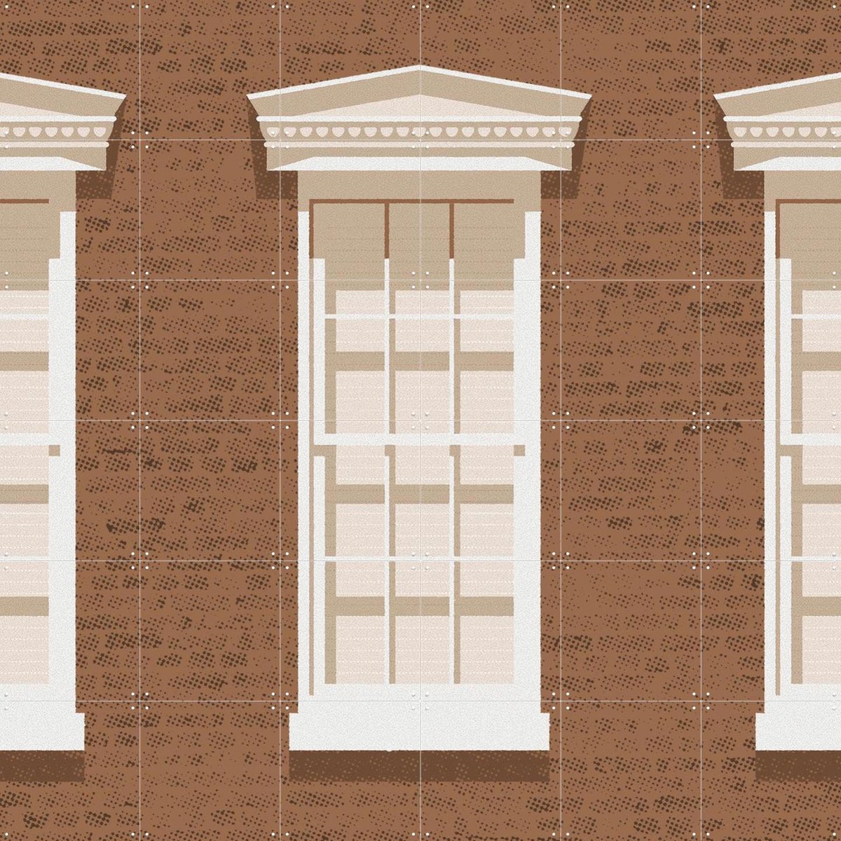 IXXI Windows, Tim Lautensack - 120 x 120 cm - Gratis ophangtool - Grote wanddecoratie en posters - Digitale Kunst, Illustraties, Modern, Trap, Gang