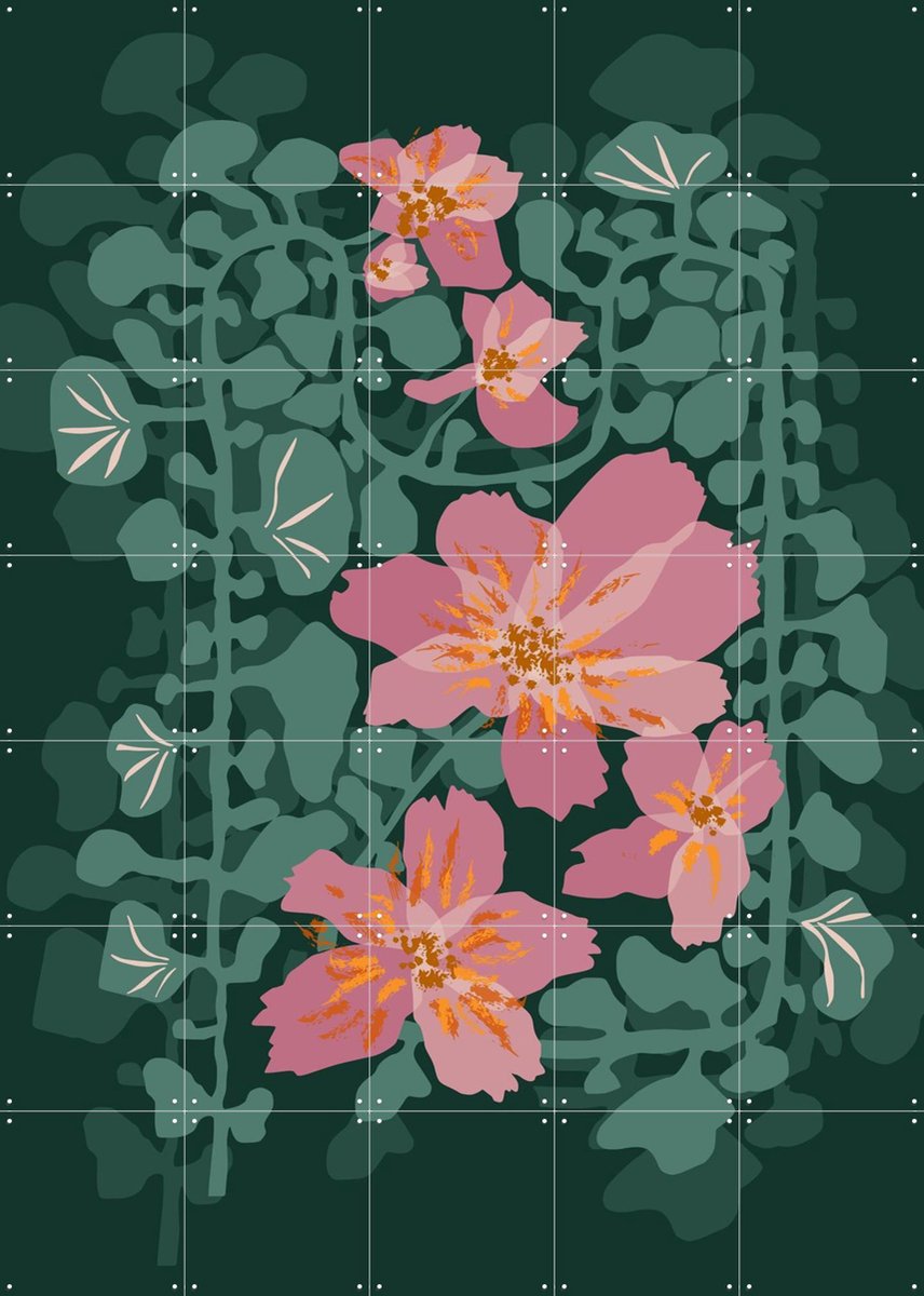 IXXI Orchids Shadow Green Notes, Annick & Various - 100 x 140 cm - Gratis ophangtool - Grote wanddecoratie en posters - Decoratieve kunsten