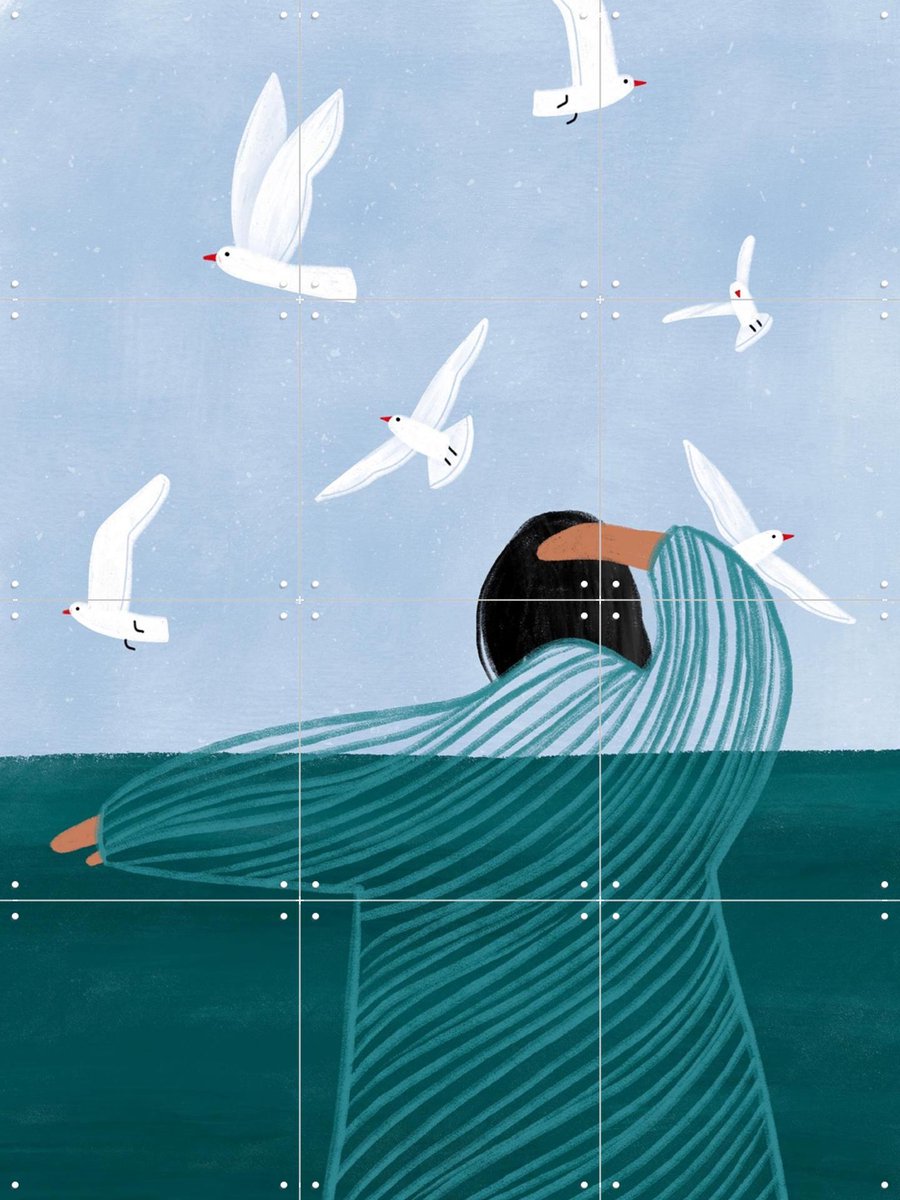 IXXI Seaside Serenity, Bea Müller & Various - 60 x 80 cm - Gratis ophangtool - Grote wanddecoratie en posters - Fantasierijk, Digitale Kunst