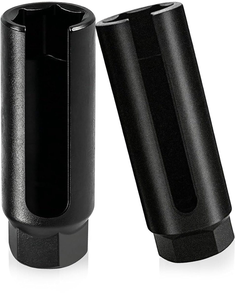 2 stuks zuurstofsensor dopsleutel, lambdasonde sleutelset 22 mm (7/8") – zuurstofsensor dopsleutel 1/2" & 3/8" aandrijving, lambdasonde gereedschap met zijgleuf voor auto reparatie