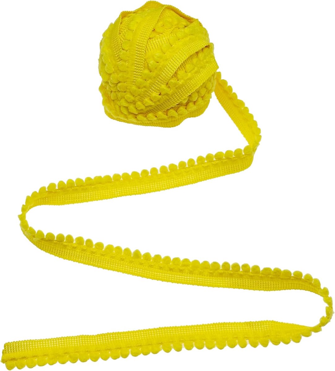 11 Yard Poms Balls, franjes, franjes, kwastjes, met franjes, puntballen met pompon, voor naaien, knutselen, party, decoratie, 15 mm, goudkleurig