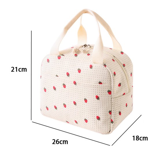Geïsoleerde lunchtas, dameshandtas, corduroy lunchtas, universele corduroy lunchtas, geschikt voor werk, school, picknicks, enz., draagbaar en praktisch,Zwart-wit geblokt — afbeelding 5