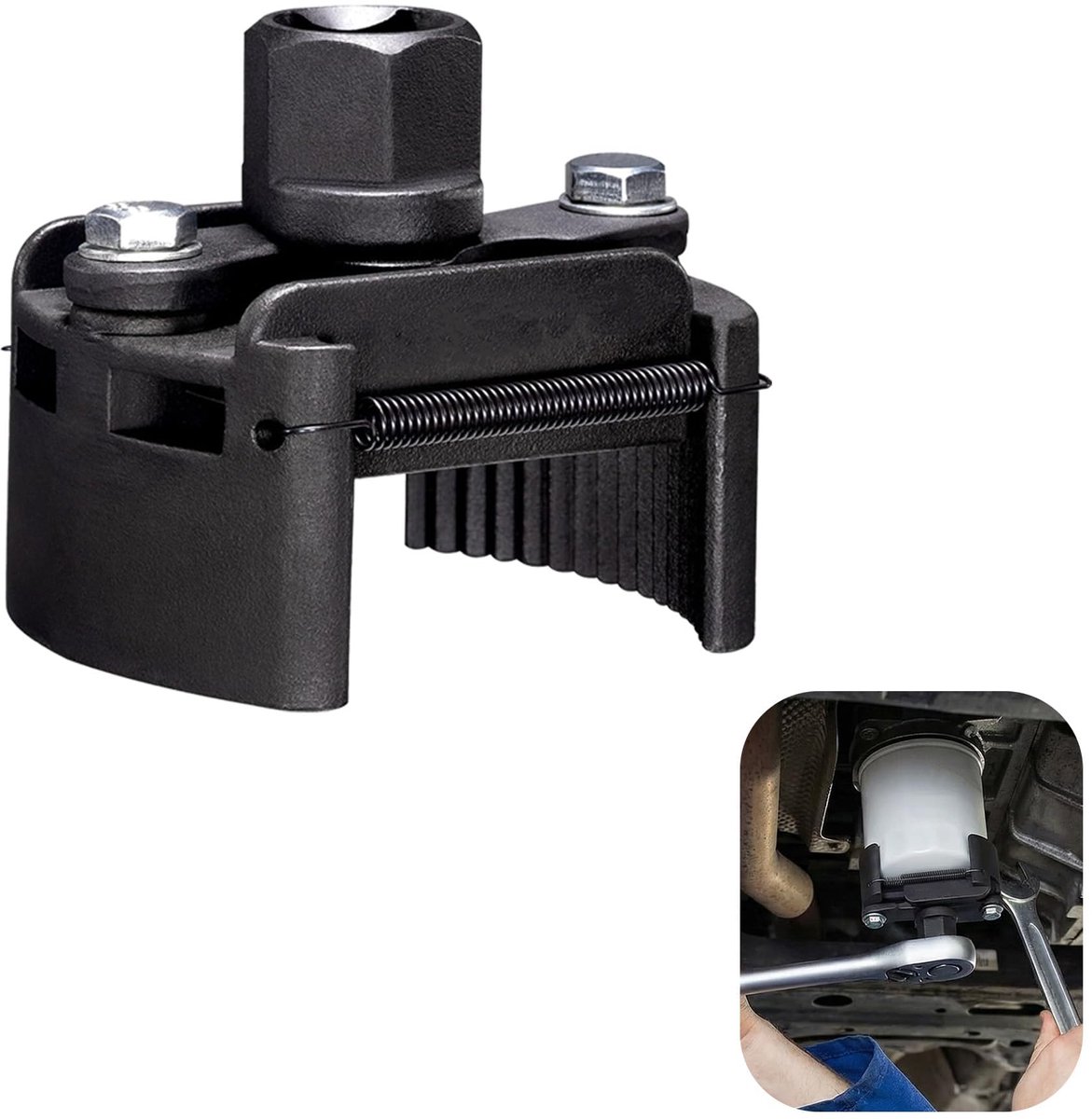 oliefilter sleutel 60-80mm - Verstelbare veerbelaste oliefilter sleutel voor auto, motor, vrachtwagen, boot - Hoogwaardig staal, universeel en robuust