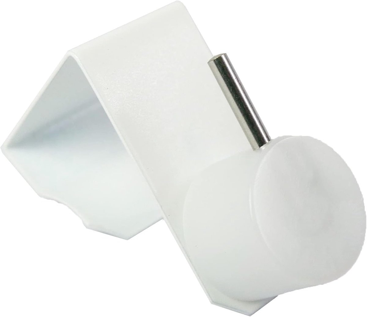dekondo 2 x raamhaken/decoratieve haken voor gordijnroedes, vitragestangen, vitragegordijnen (zowel aan de zijkant als aan de bovenkant te bevestigen) (10-15 mm raamdikte, wit)