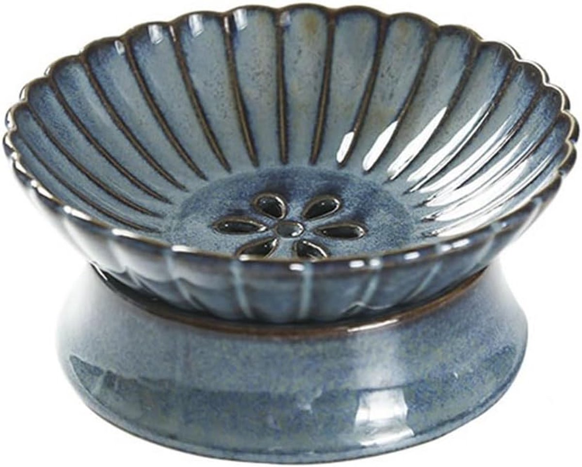 Fruitschaal Afvoerbare fruitschaal met verwijderbare bodem Keuken Grote capaciteit Afvoer Serveerschaal Decoratieve tafel(Blue,Groot)