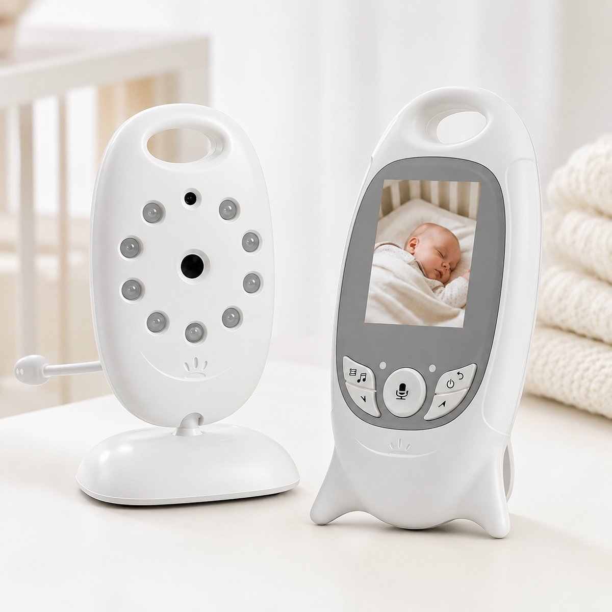 Babyfoon - Babyfoon met camera - 2 inch video - Zonder WiFi Camera Monitor - VOX-modus - Draadloos - Nachtzicht - Temperatuursensor en Slaapliedjes Tweeweg - Communicatie en Eenvoudige Bediening voor Nieuwe Ouders
