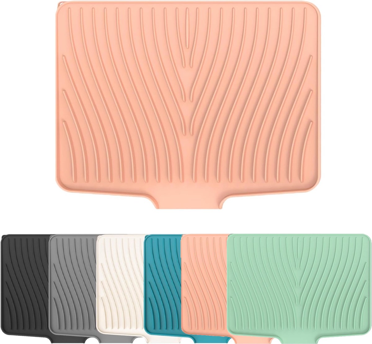 KZQ Silicone Afdruipmat - 40x33cm - Met Afvoerrand - Antislip En Hittebestendig - Vouwbaar - Voor Keukenblad En Gootsteen - Roze