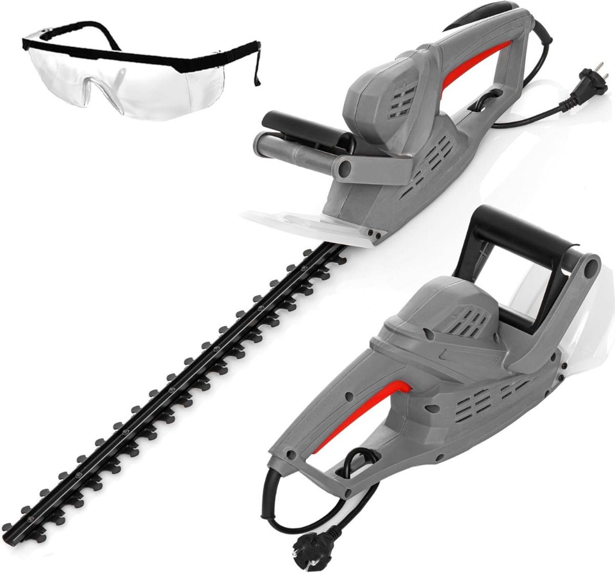 QORA® HeggenQORAaar ElectriQORA - HeggenQORAaar - Grastrimmers - grijs/rood - 89cm x 13cm x 16cm